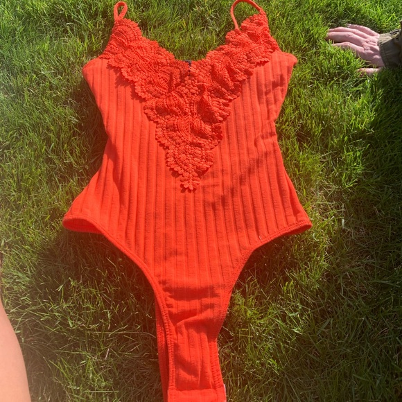 Windsor Tops - Neon orange/red bodysuit